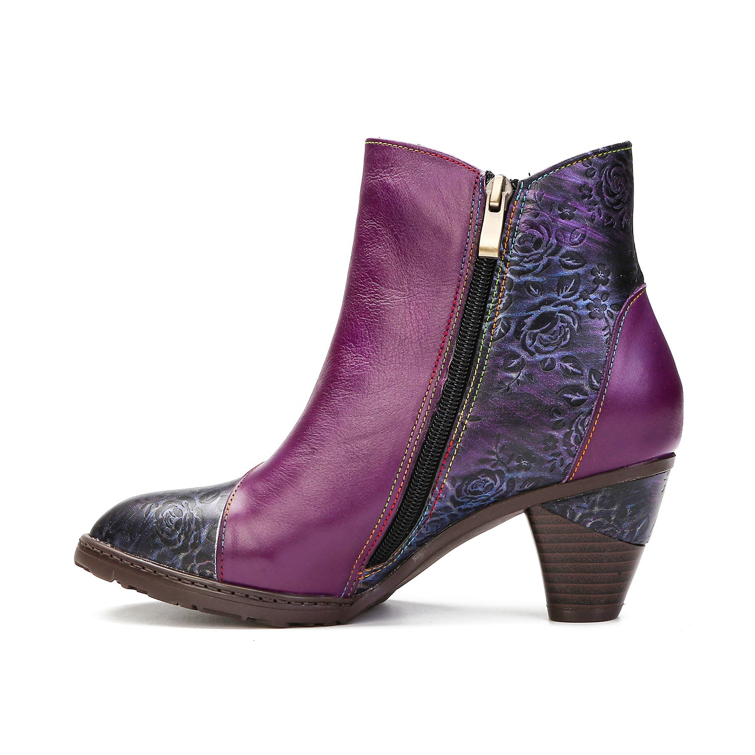 Handcrafted Twilight Rose Ankle Boots