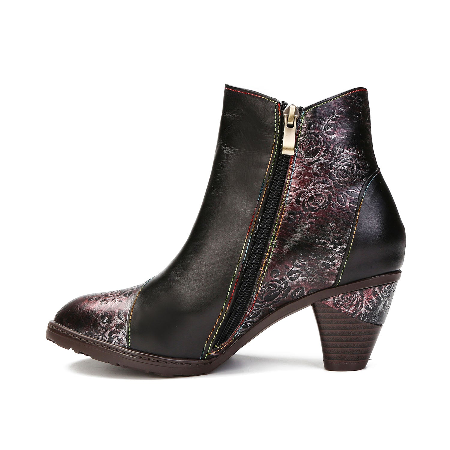 Handcrafted Twilight Rose Ankle Boots