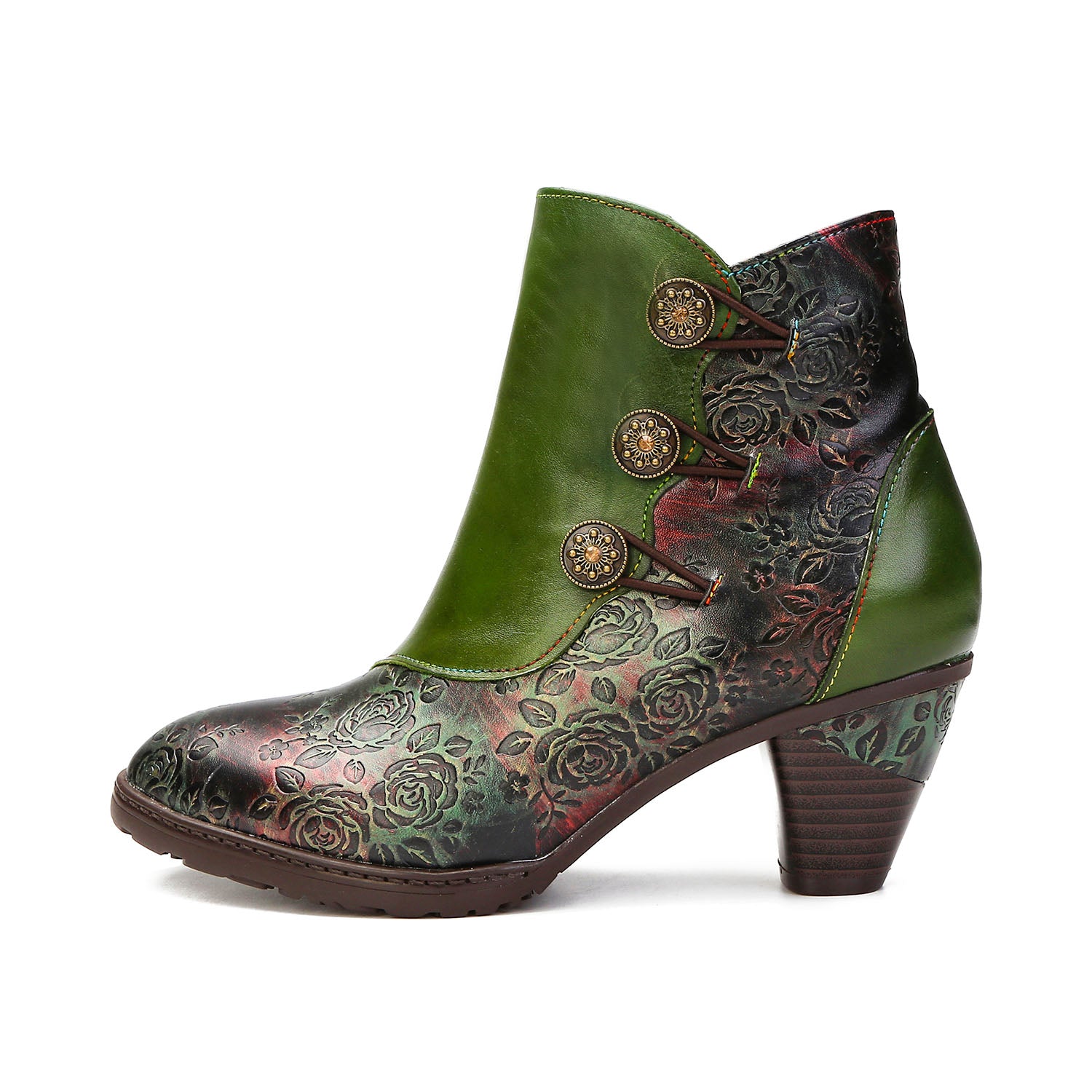 Handcrafted Twilight Rose Ankle Boots