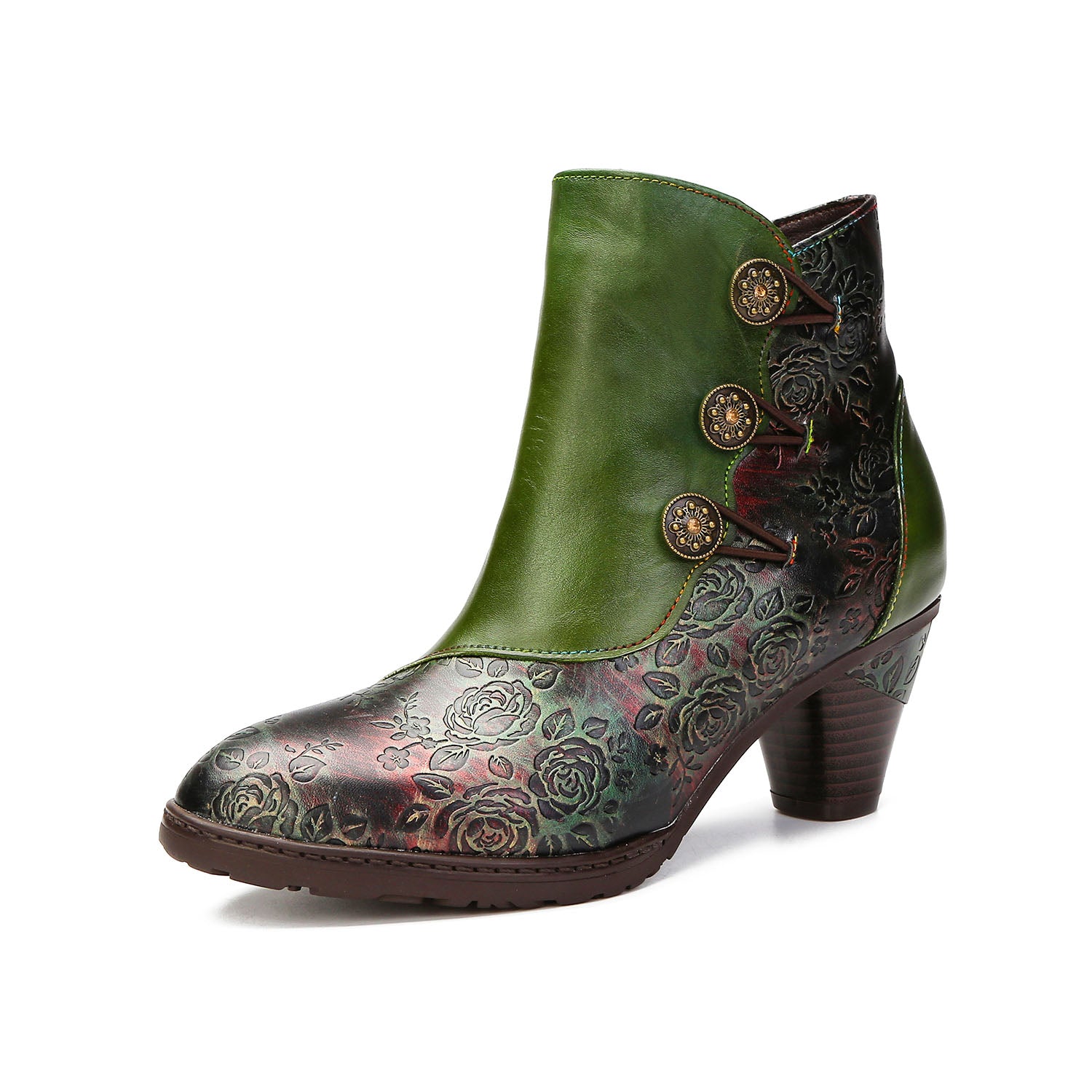 Handcrafted Twilight Rose Ankle Boots