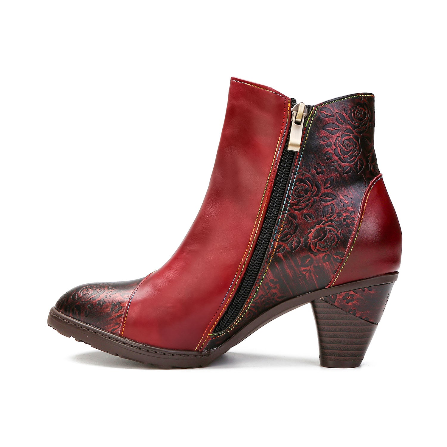 Handcrafted Twilight Rose Ankle Boots