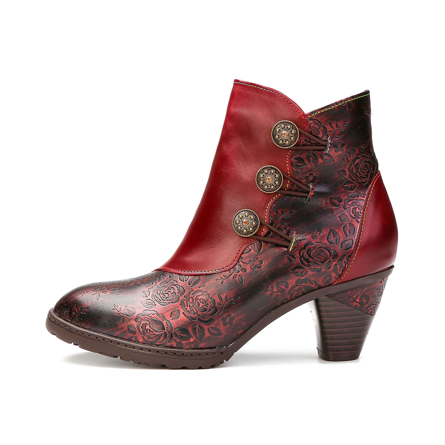 Handcrafted Twilight Rose Ankle Boots