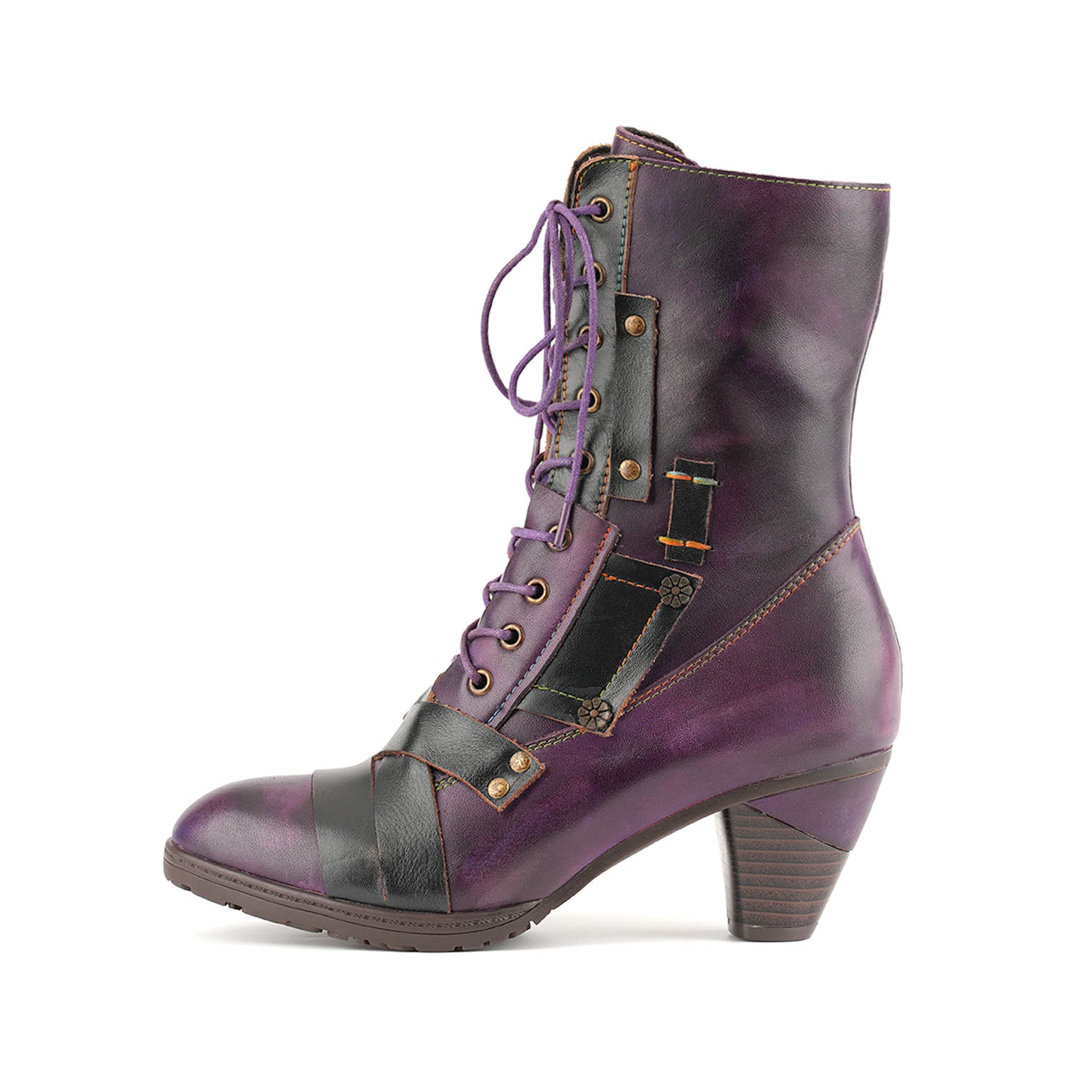 Handcrafted Mystic Warrior Lace-Up Ankle Boots