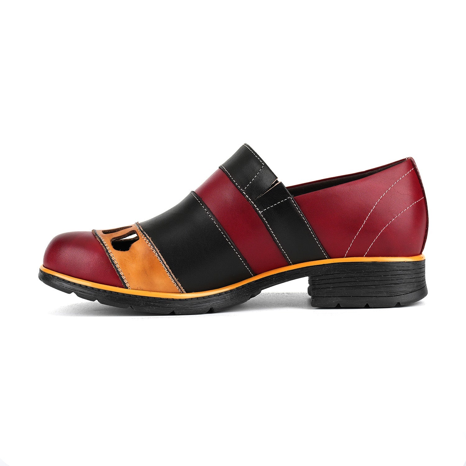 Floral Color-Block Loafers Flats