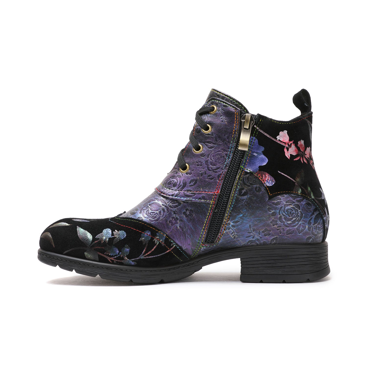 Genuine Leather Blossom Comfy Ankle Boots
