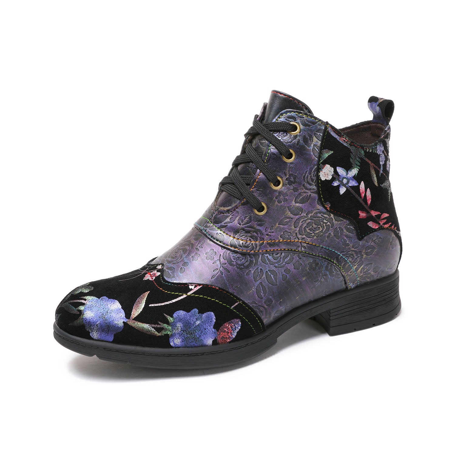 Genuine Leather Blossom Comfy Ankle Boots