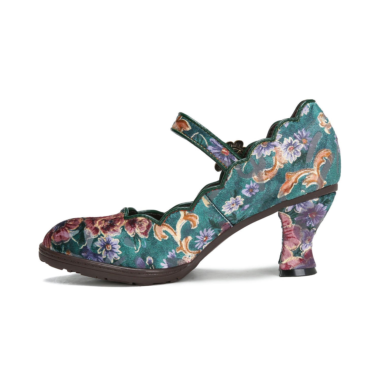 Vintage Elegance Artistic Bloom Mary Janes