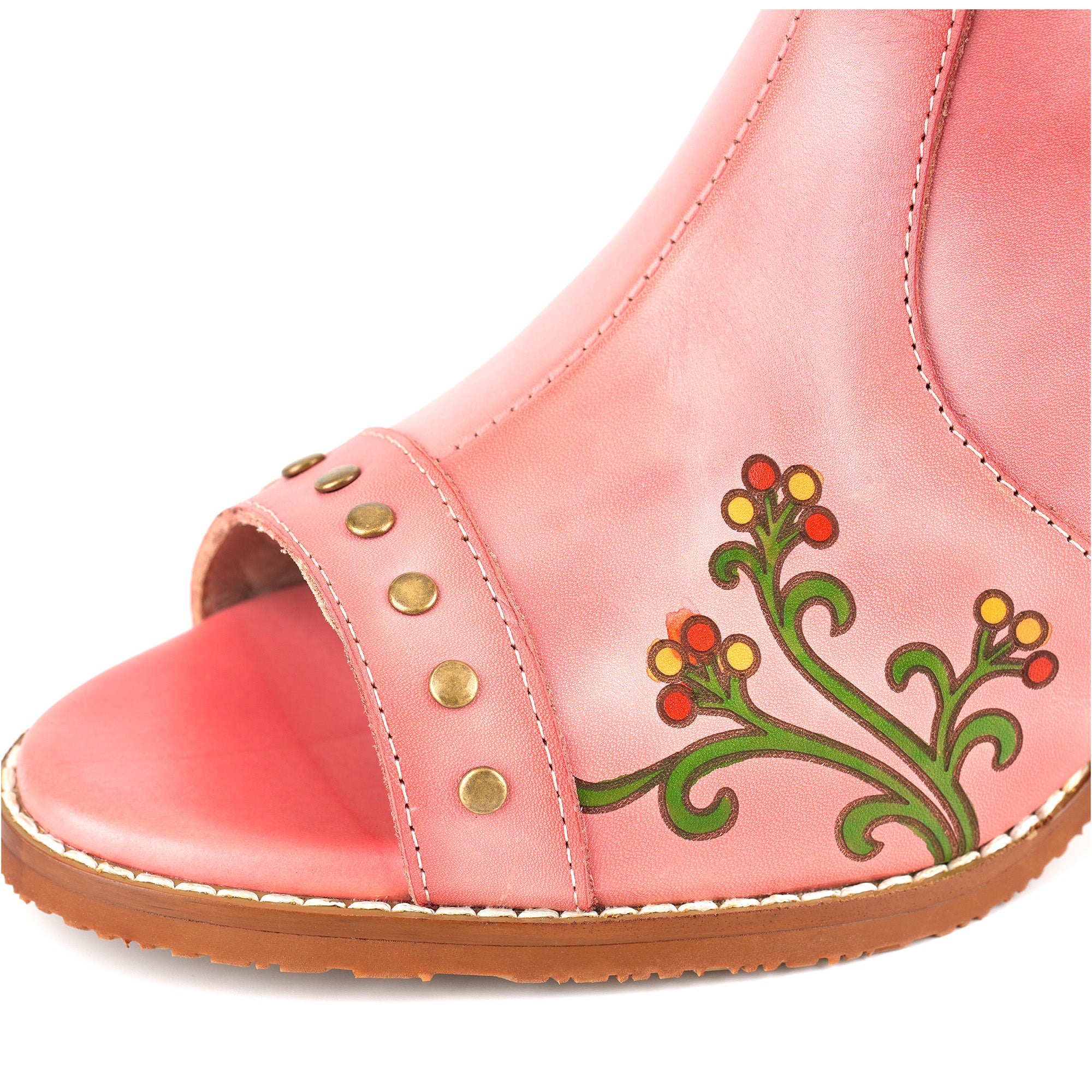Floral Cutout Buckle Strap Sandals