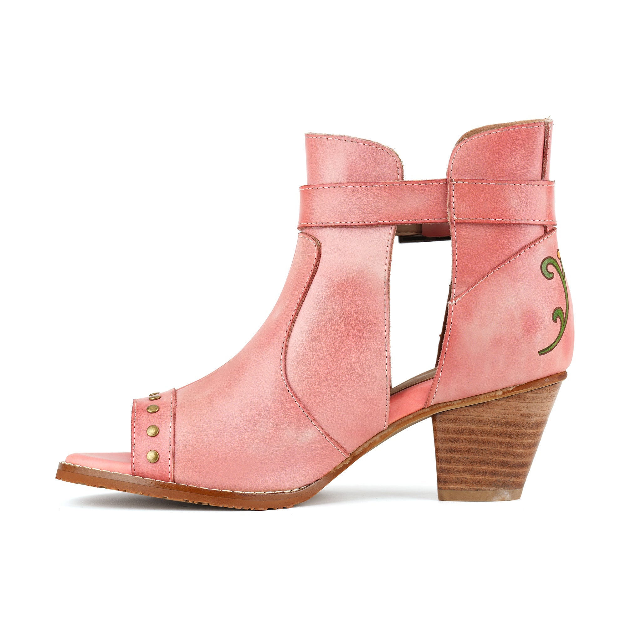 Floral Cutout Buckle Strap Sandals