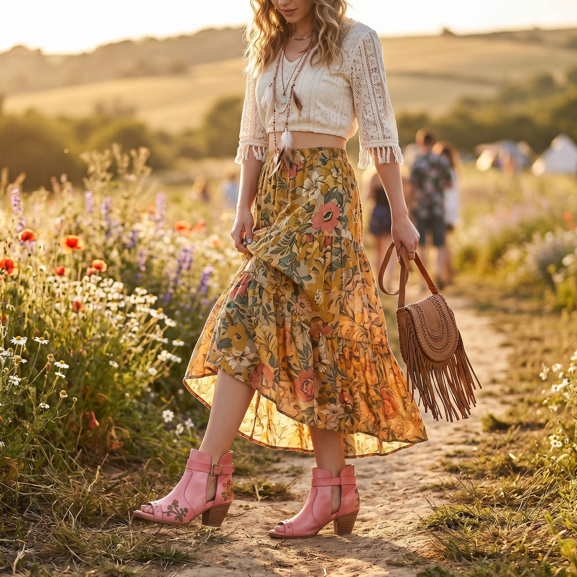 Floral Cutout Buckle Strap Sandals