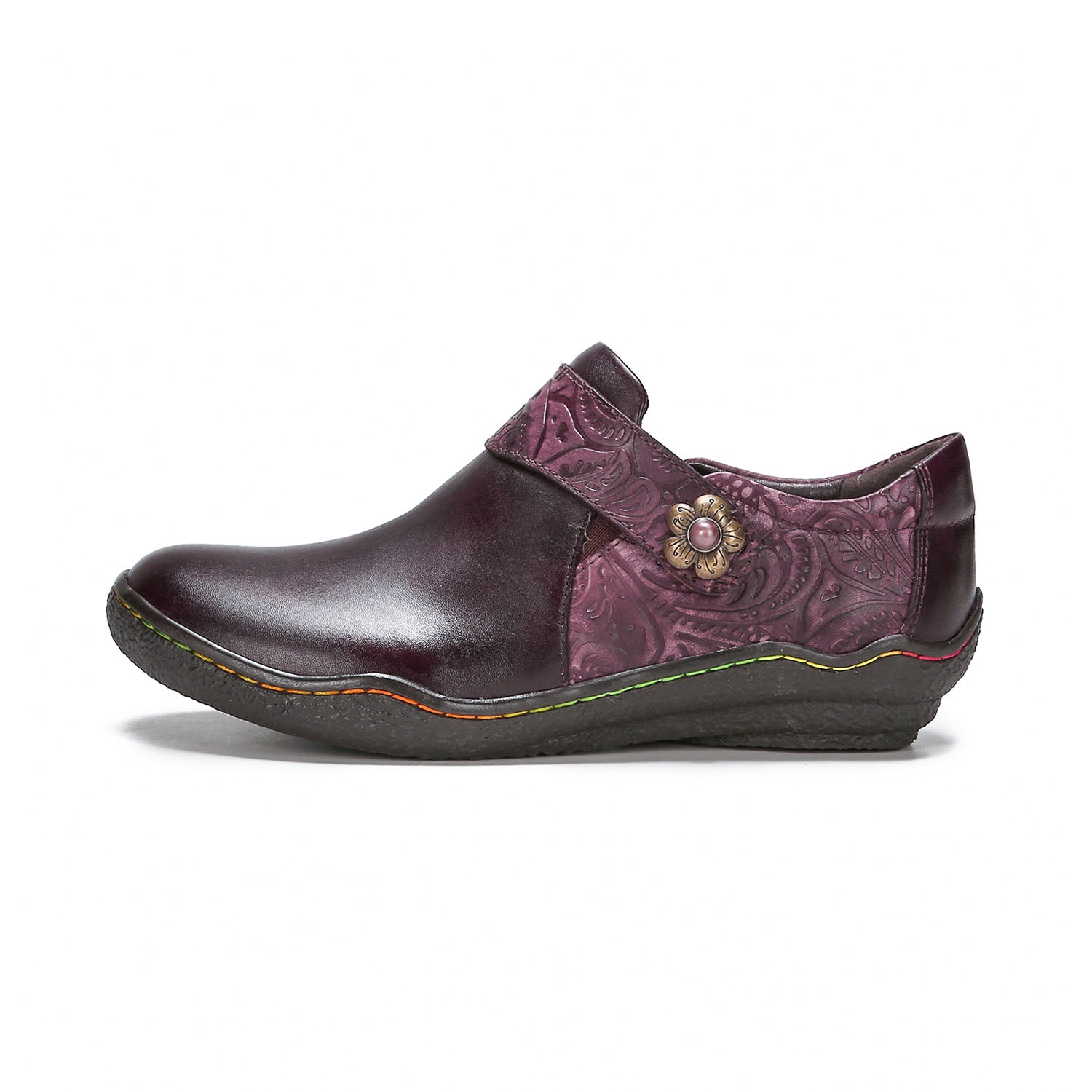 Vintage Bloom Embossed Comfort Loafers