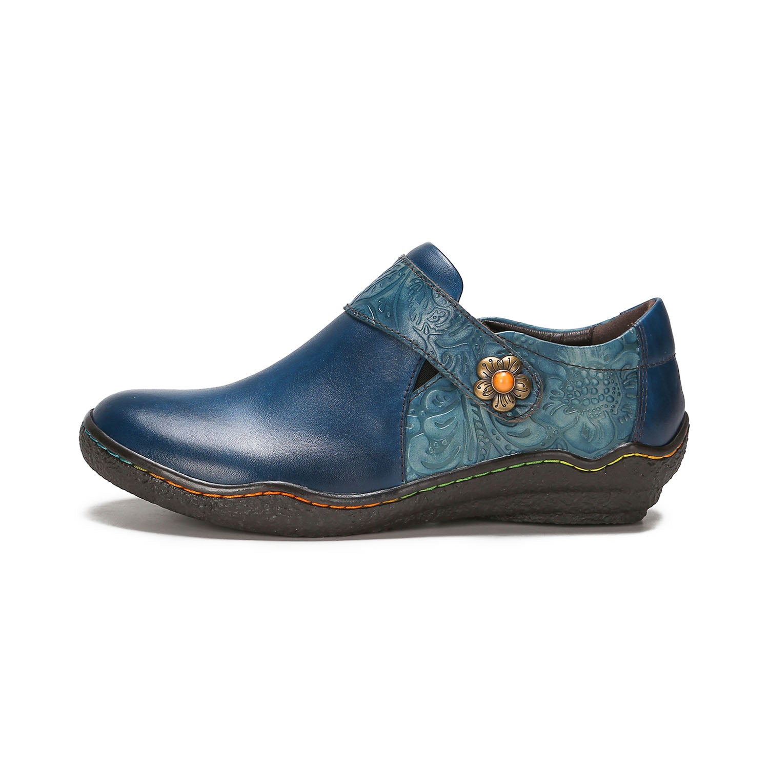 Vintage Bloom Embossed Comfort Loafers