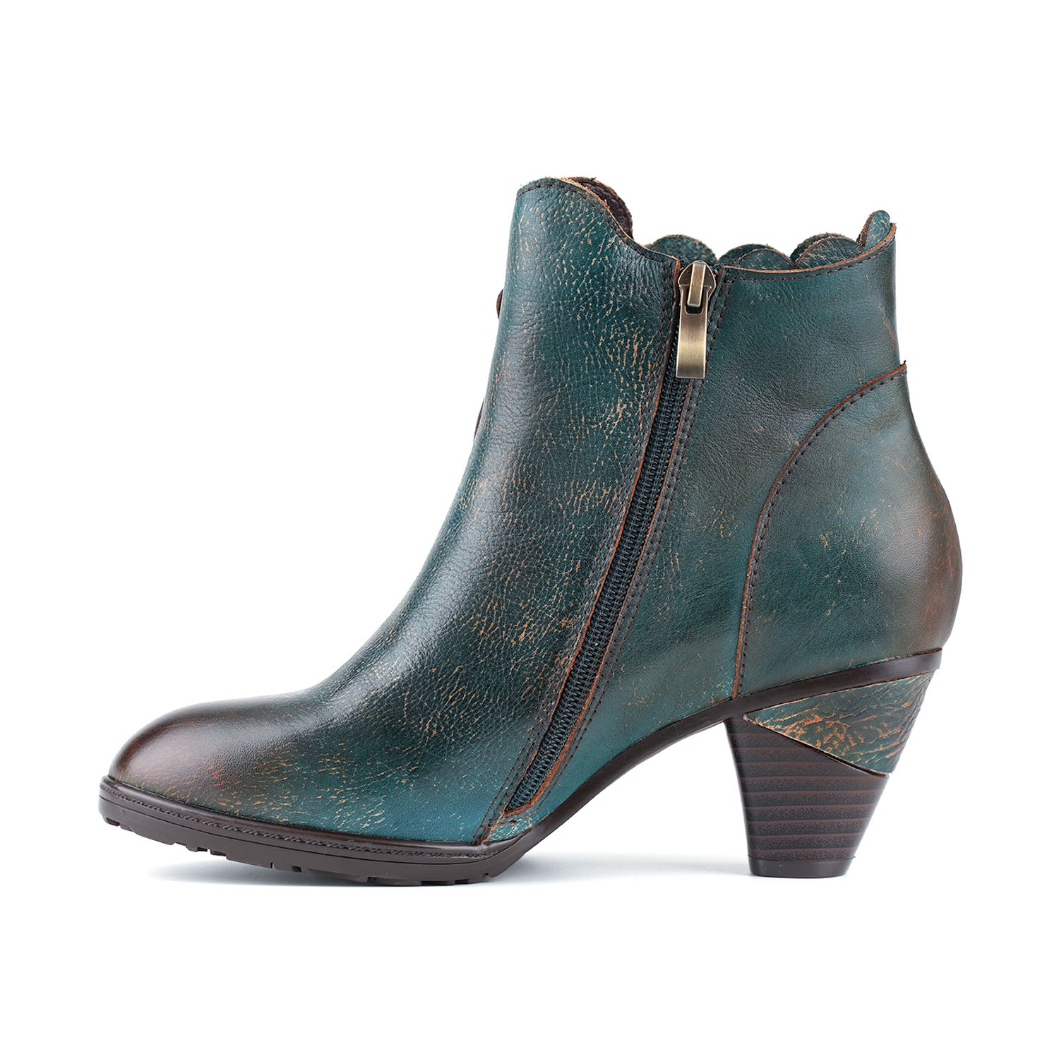 BloomCraft Artisan Floral Leather Ankle Boots