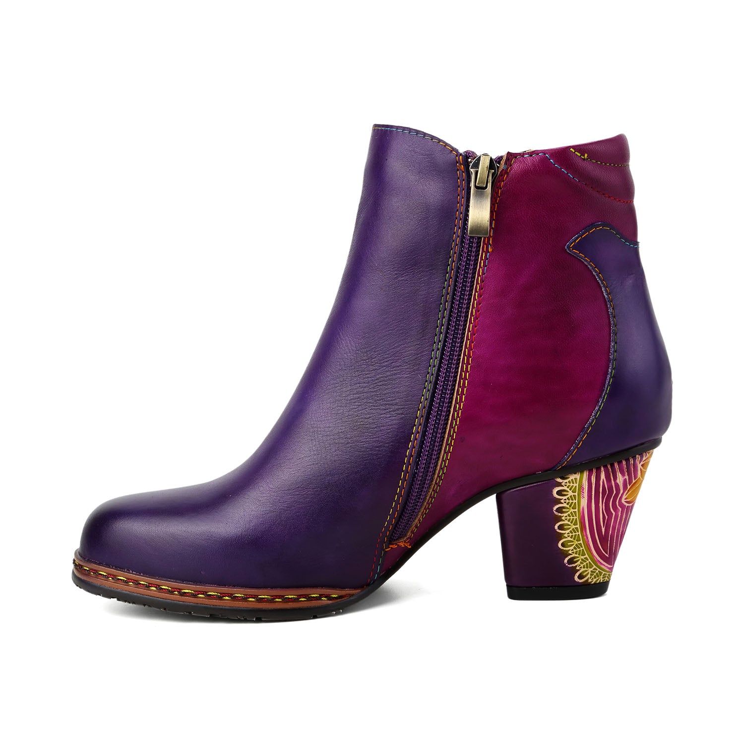 Blooming Elegance Handcrafted Ankle Boots
