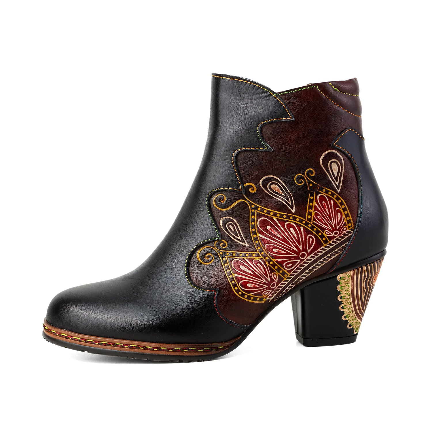 Blooming Elegance Handcrafted Ankle Boots