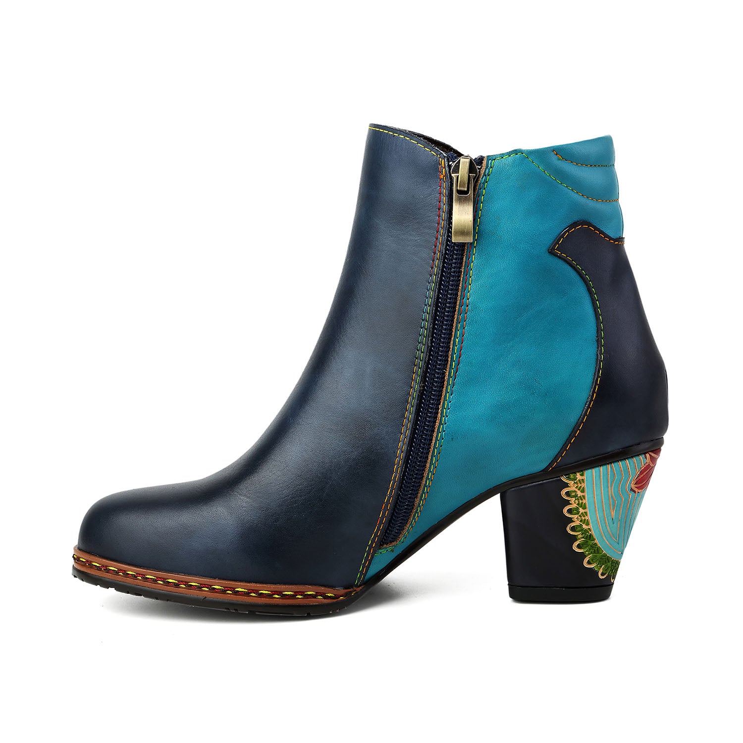 Blooming Elegance Handcrafted Ankle Boots