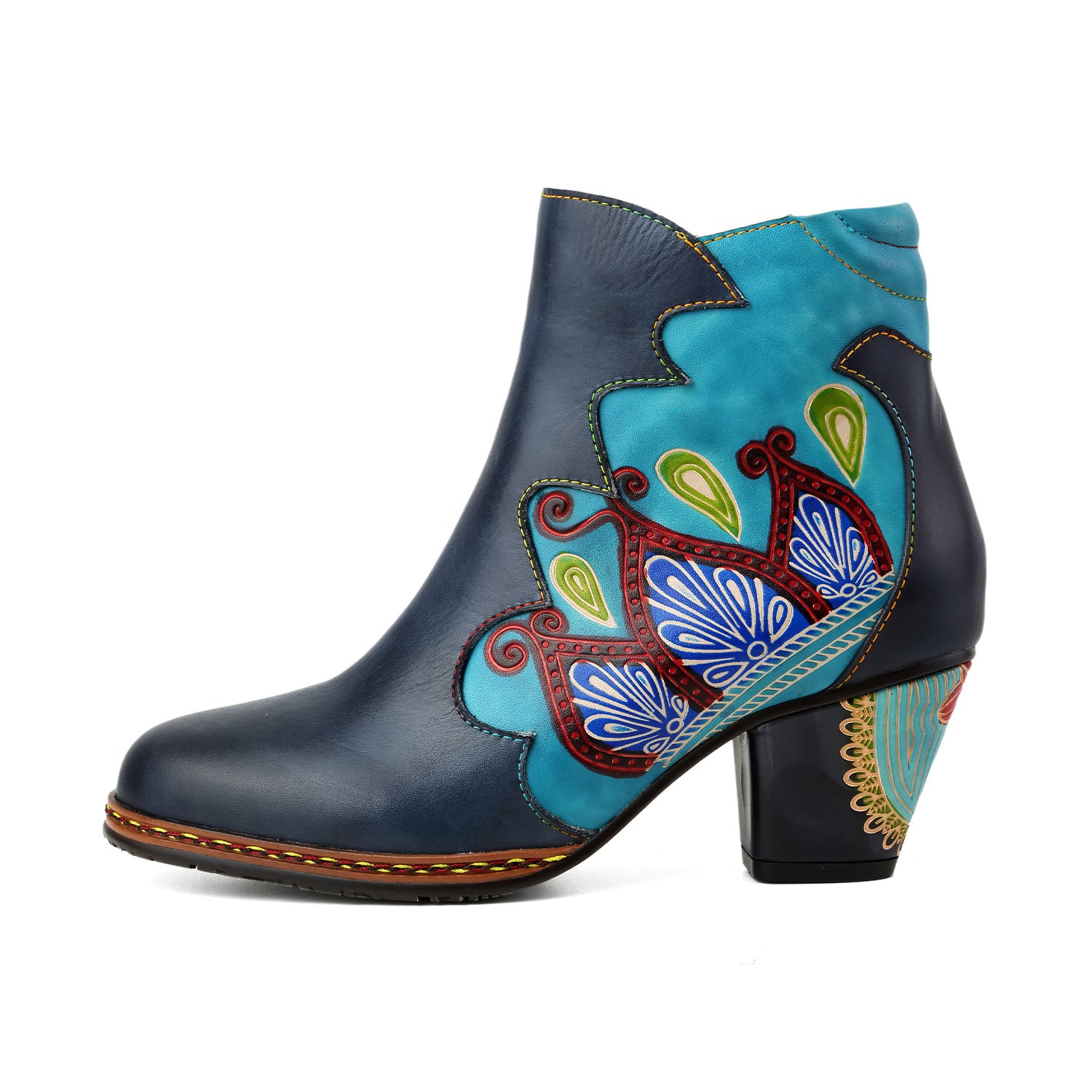Blooming Elegance Handcrafted Ankle Boots
