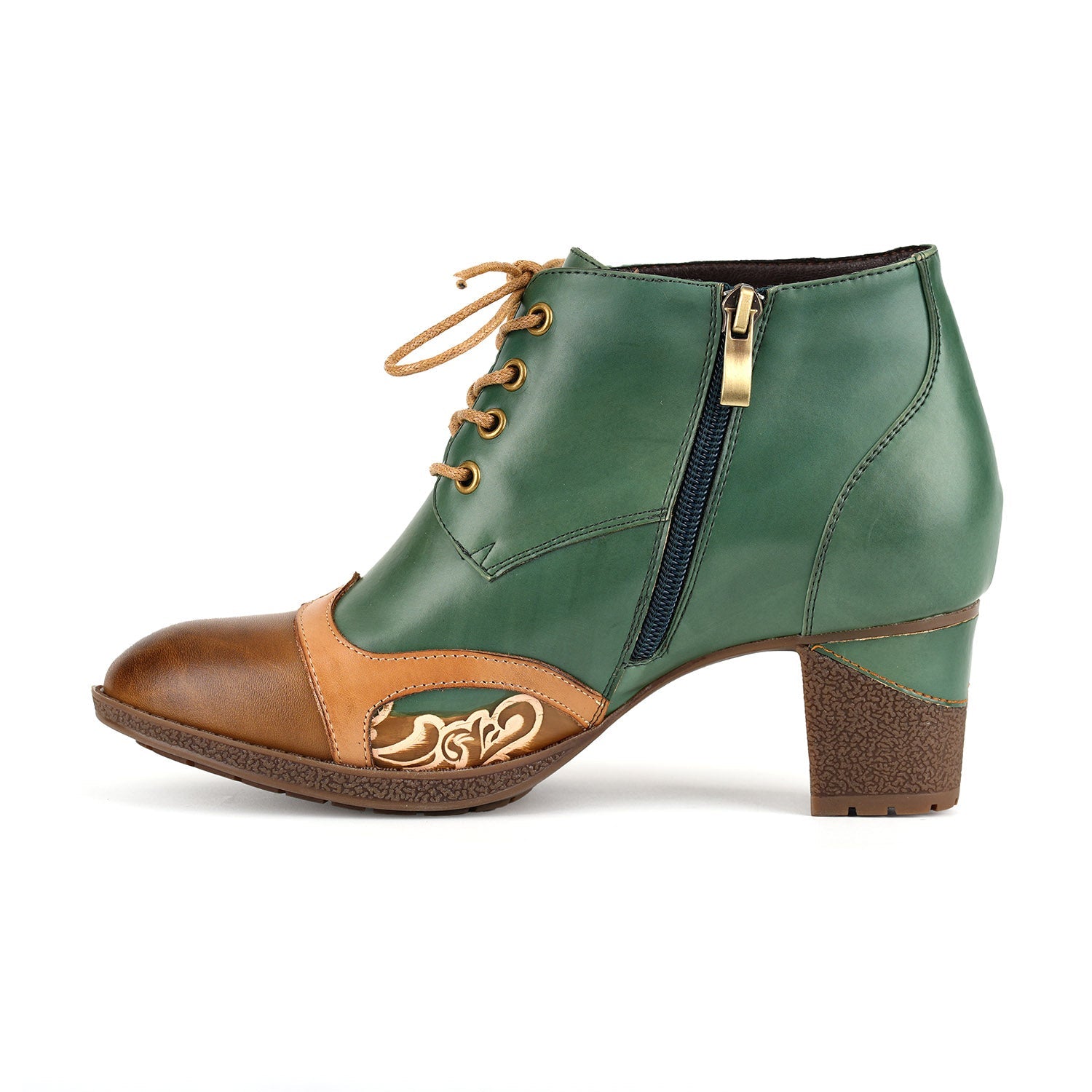 Elegant Vintage Embossed Lace-up Shoes