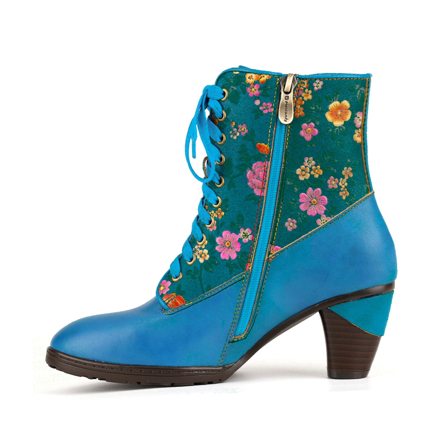 Floral Printed Vibrant Ankle Boots