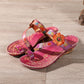 Floral Embossing Stitching Leather Sandals (3 colors)