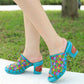 Retro Handmade Four-color Printed Sandals