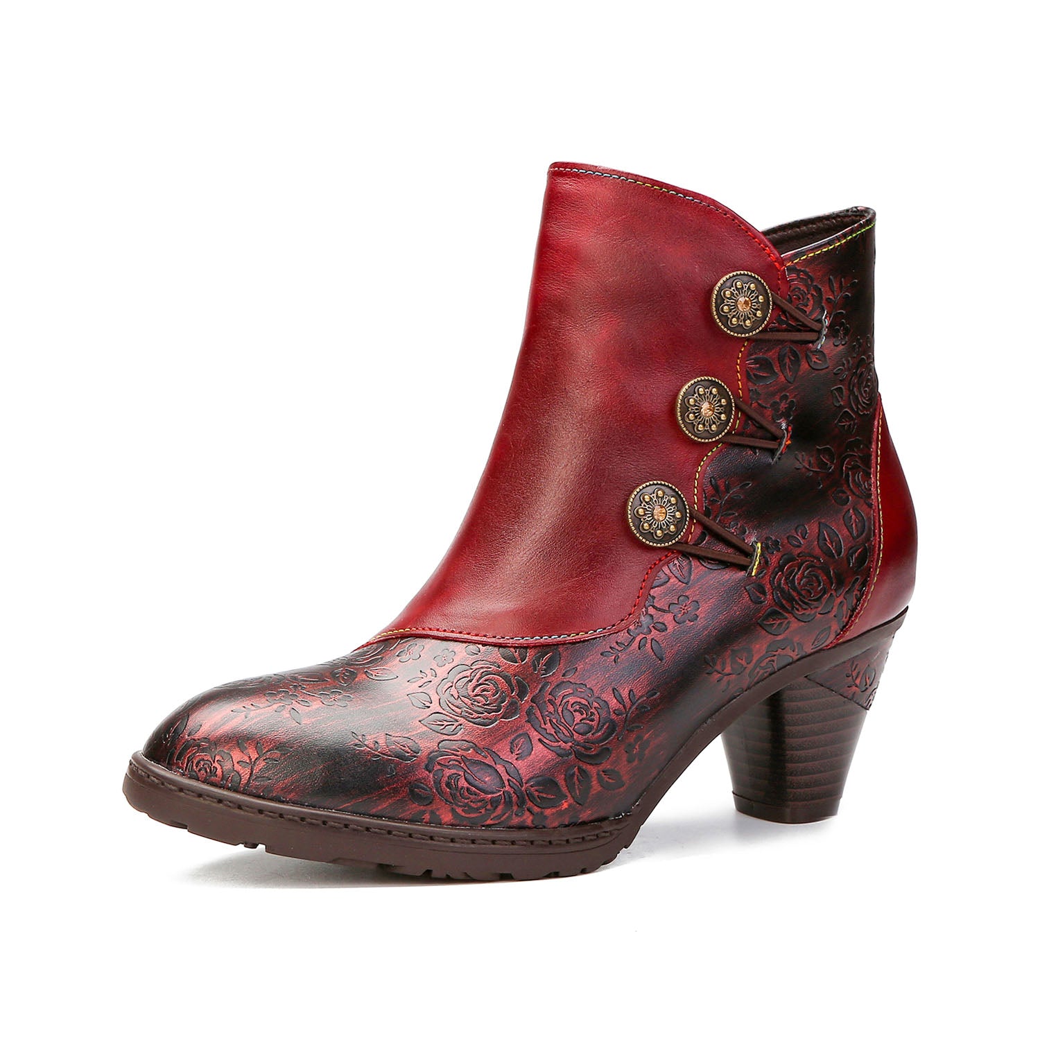 Handcrafted Twilight Rose Ankle Boots