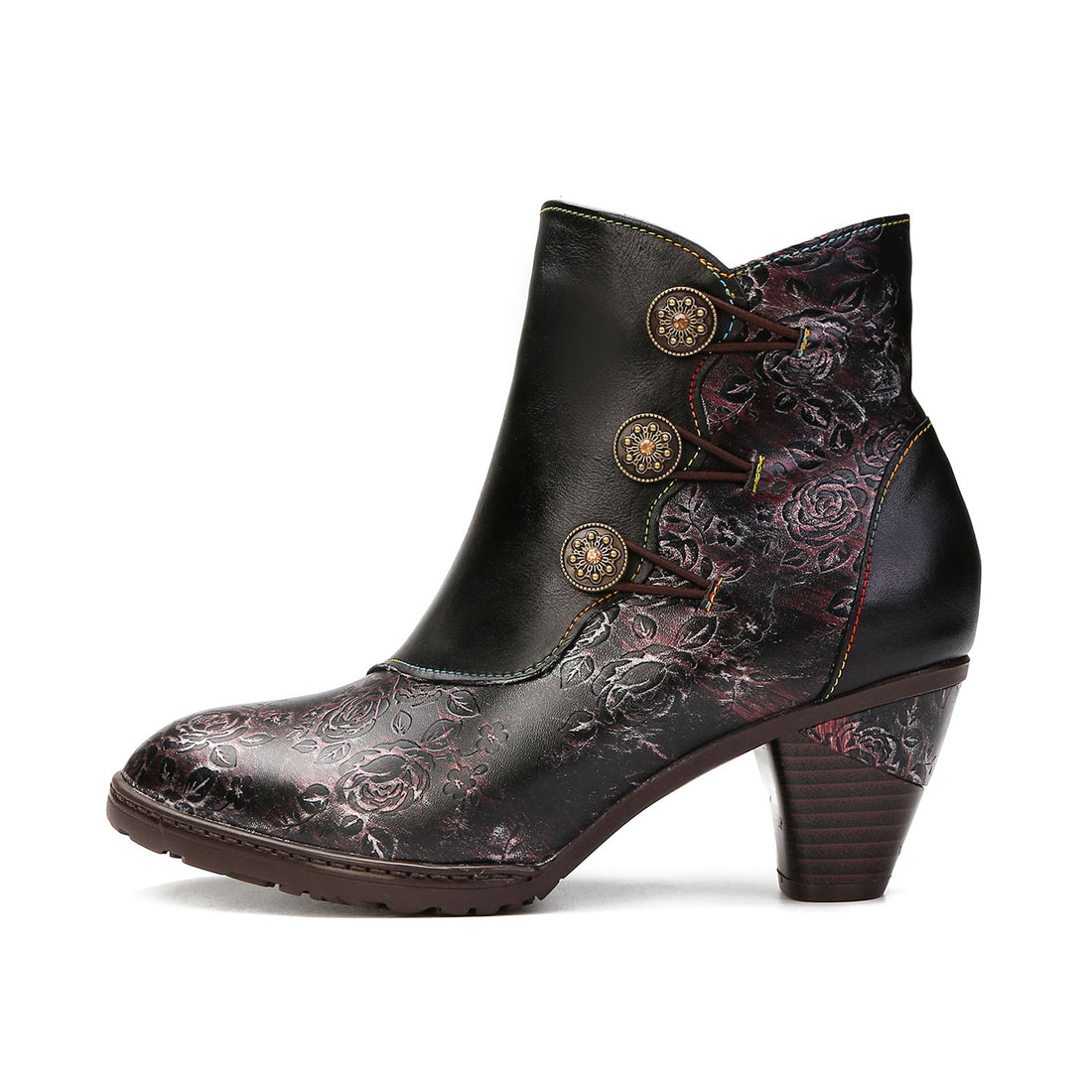 Handcrafted Twilight Rose Ankle Boots