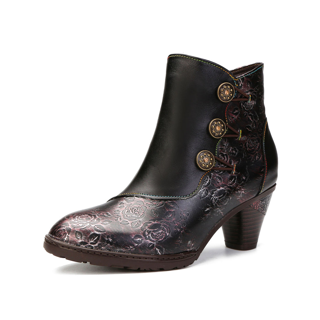 Handcrafted Twilight Rose Ankle Boots