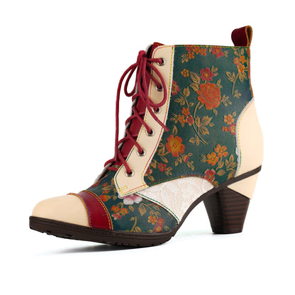 Autumn Garden Floral Ankle Boots