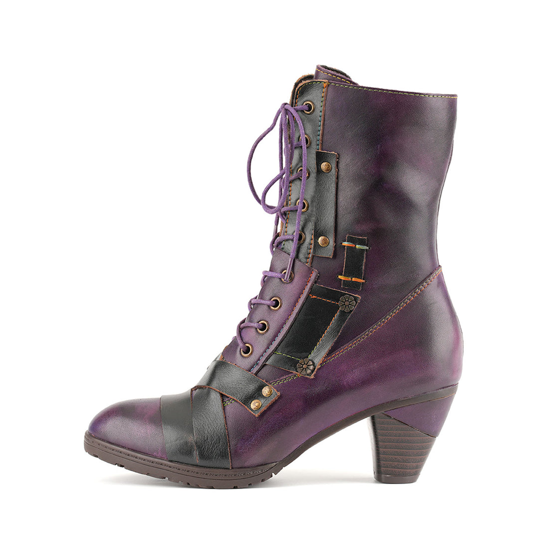 Handcrafted Mystic Warrior Lace-Up Ankle Boots