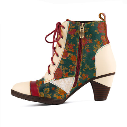 Autumn Garden Floral Ankle Boots
