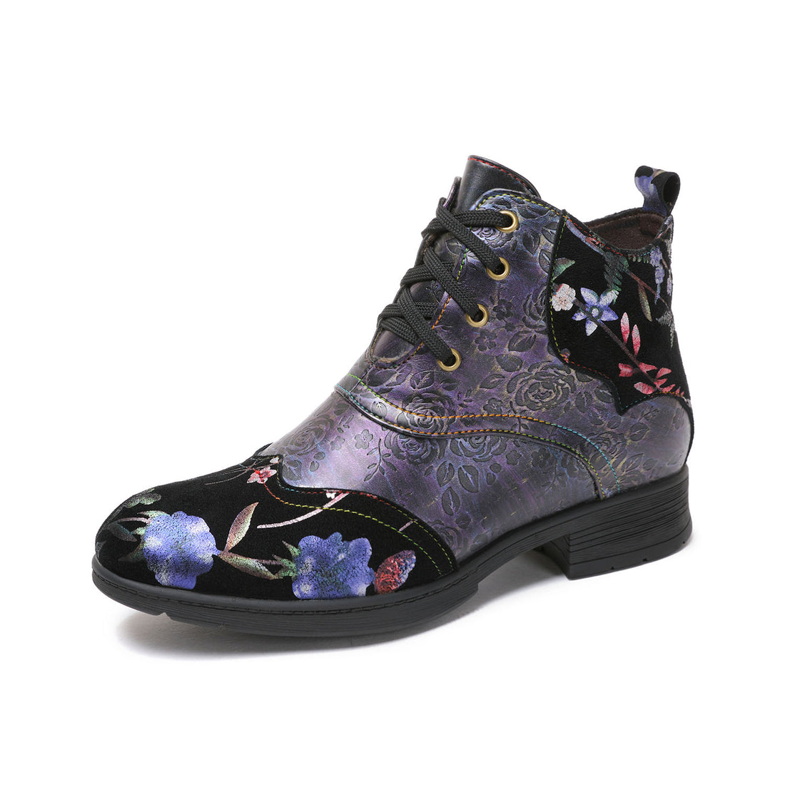 Genuine Leather Blossom Comfy Ankle Boots