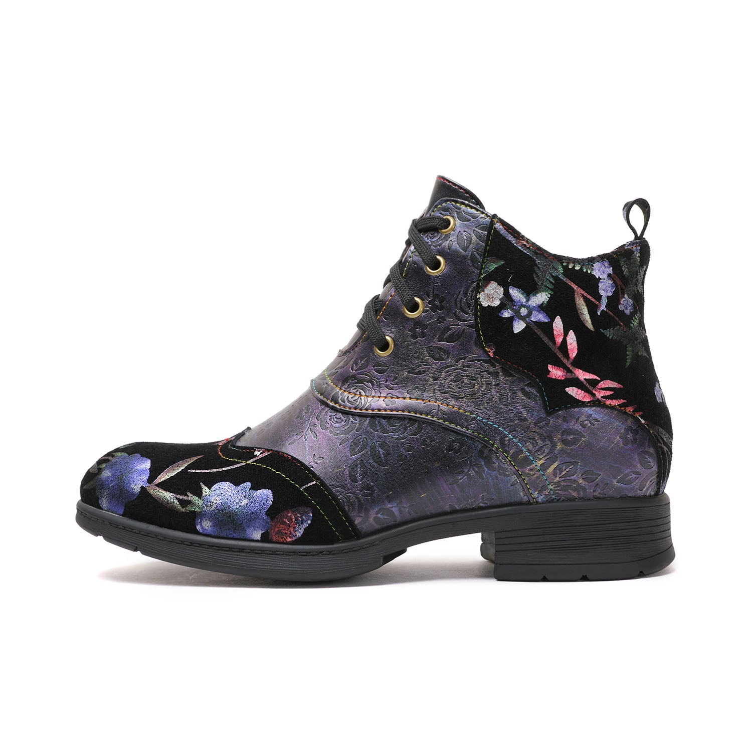 Genuine Leather Blossom Comfy Ankle Boots