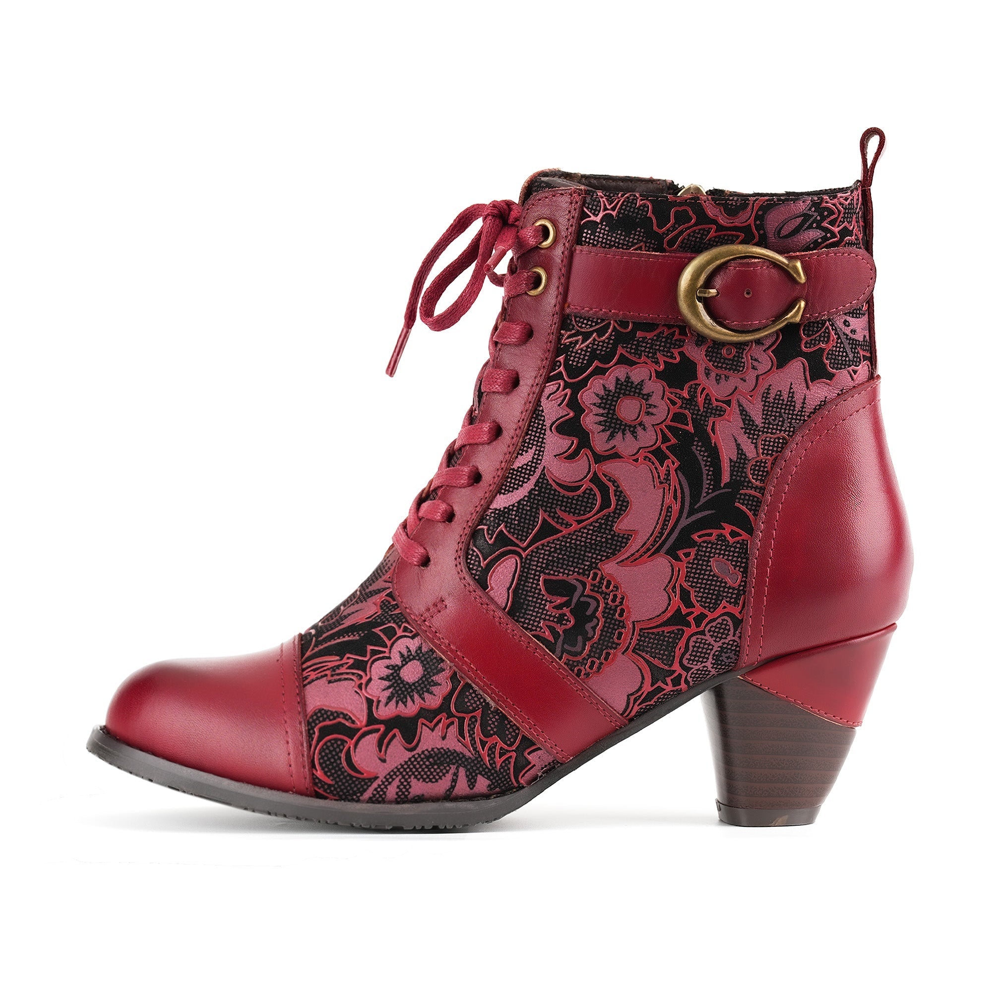 Metcandy Timeless Grace Floral Ankle Boots