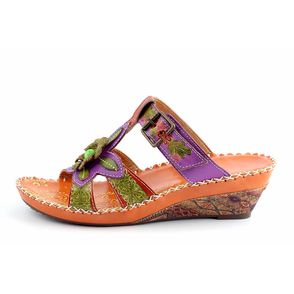 Genuine Leather Floral Bohemia Sandals