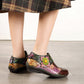 Vintage Hand Painted Genuine Leather Flat Shoes