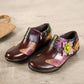 Vintage Hand Painted Genuine Leather Flat Shoes