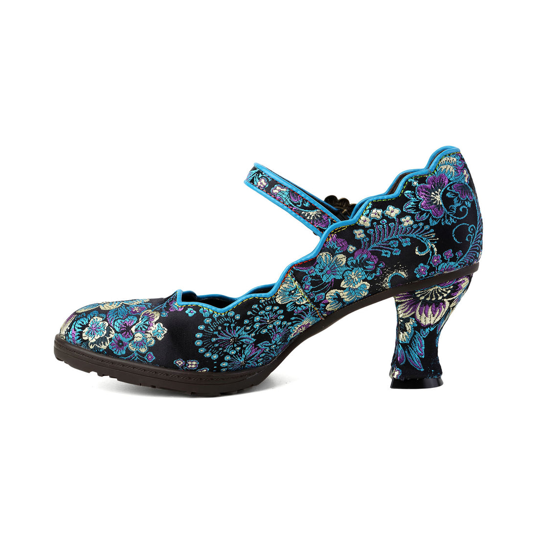 Vintage Elegance Artistic Bloom Mary Janes