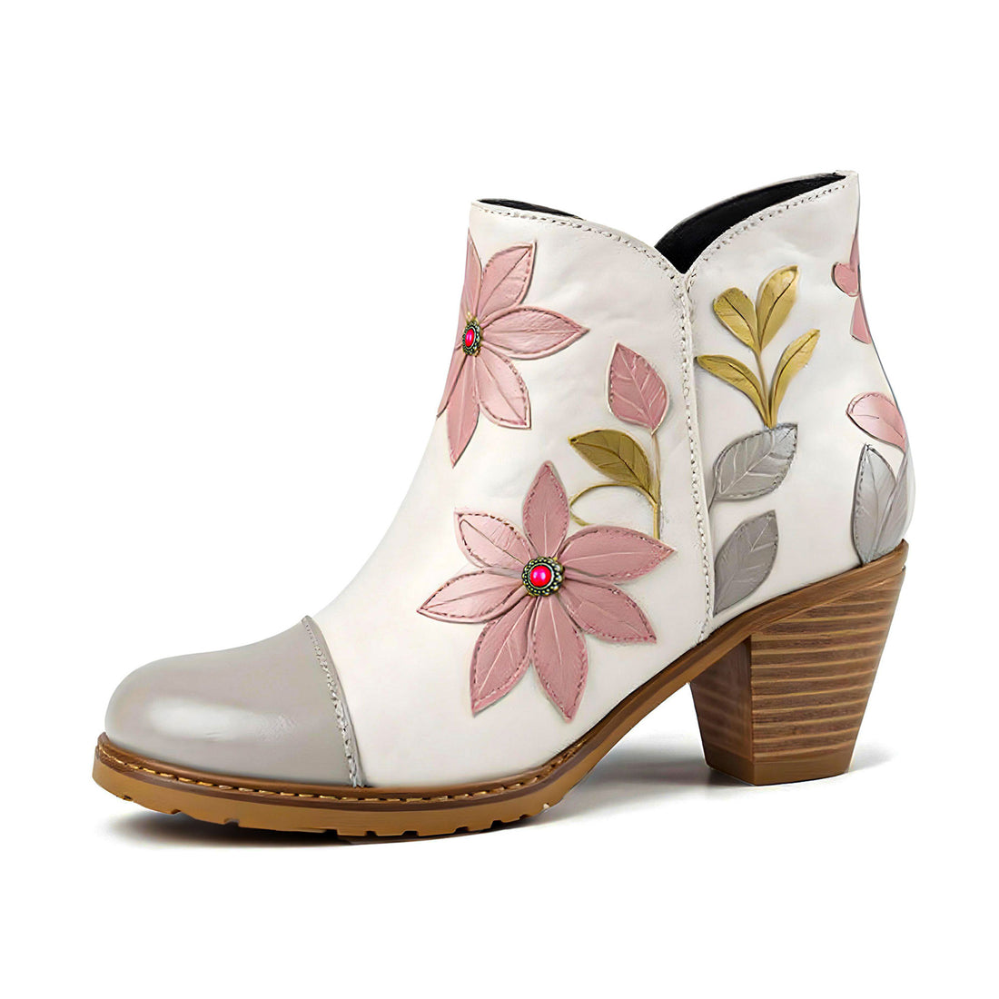 Metcndy Vintage Bloom Ankle Boots (Pre-order)