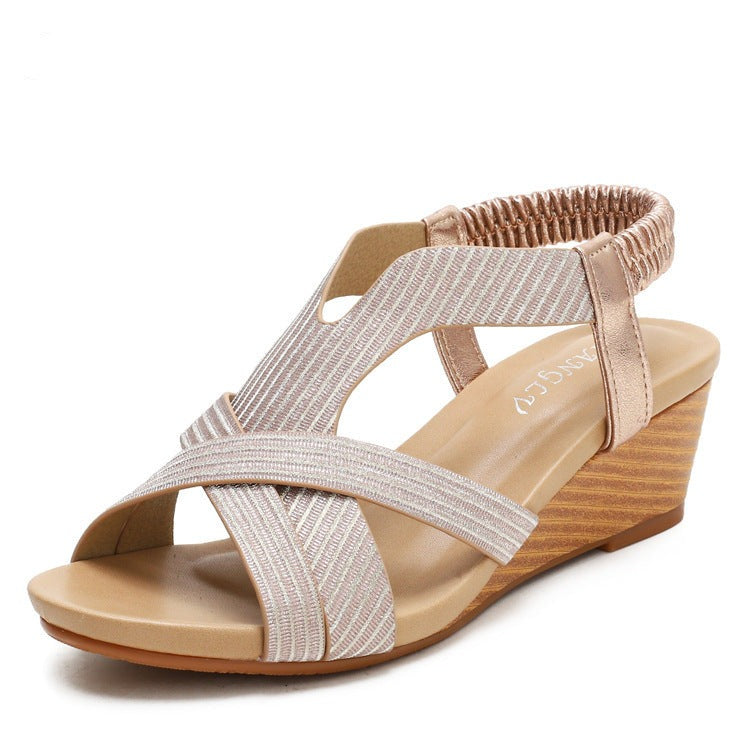 Bohemian Peep-Toe Comfort Sandals