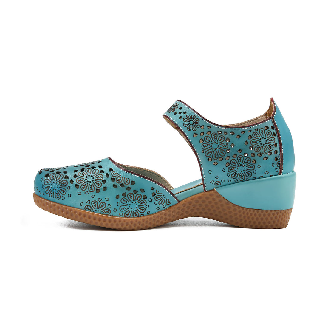 Elegance Bloom Retro Hollow Leather Shoes