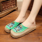 Embroidered Big Toe Shoes Linen Handmade Shoes