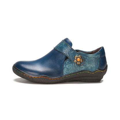 Vintage Bloom Embossed Comfort Loafers