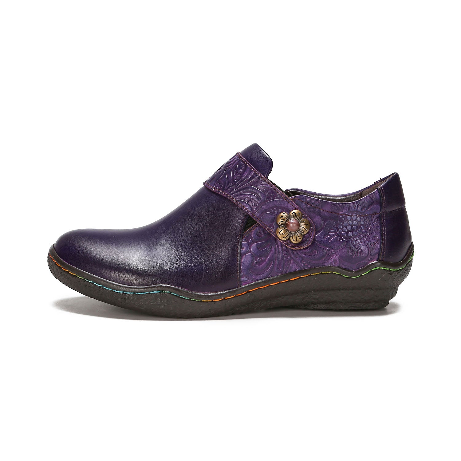 Vintage Bloom Embossed Comfort Loafers