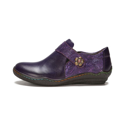 Vintage Bloom Embossed Comfort Loafers