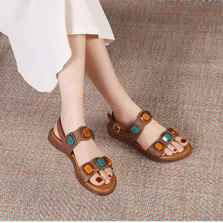 Comfortable Jewel Fashion Metal Buckle Sandals