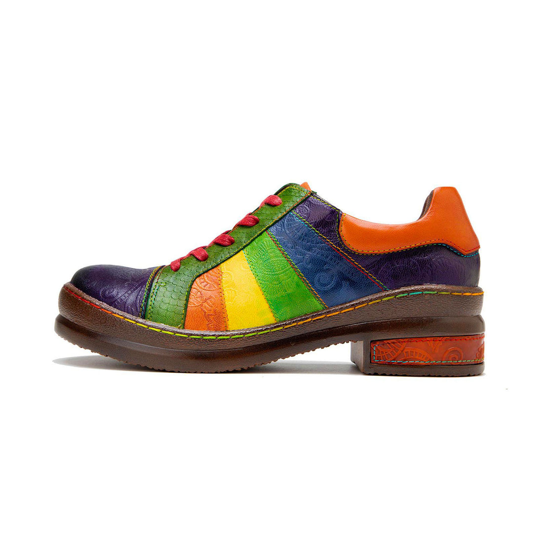 Rainbow Stride Retro Leather Flats