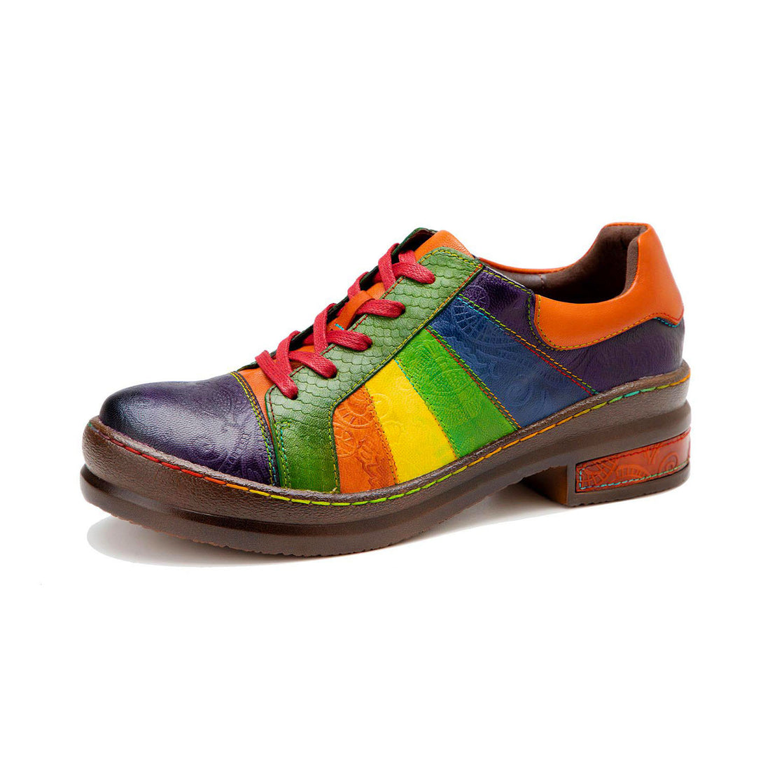 Rainbow Stride Retro Leather Flats