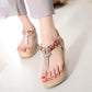 Seaside Rhinestone Woven Sandals