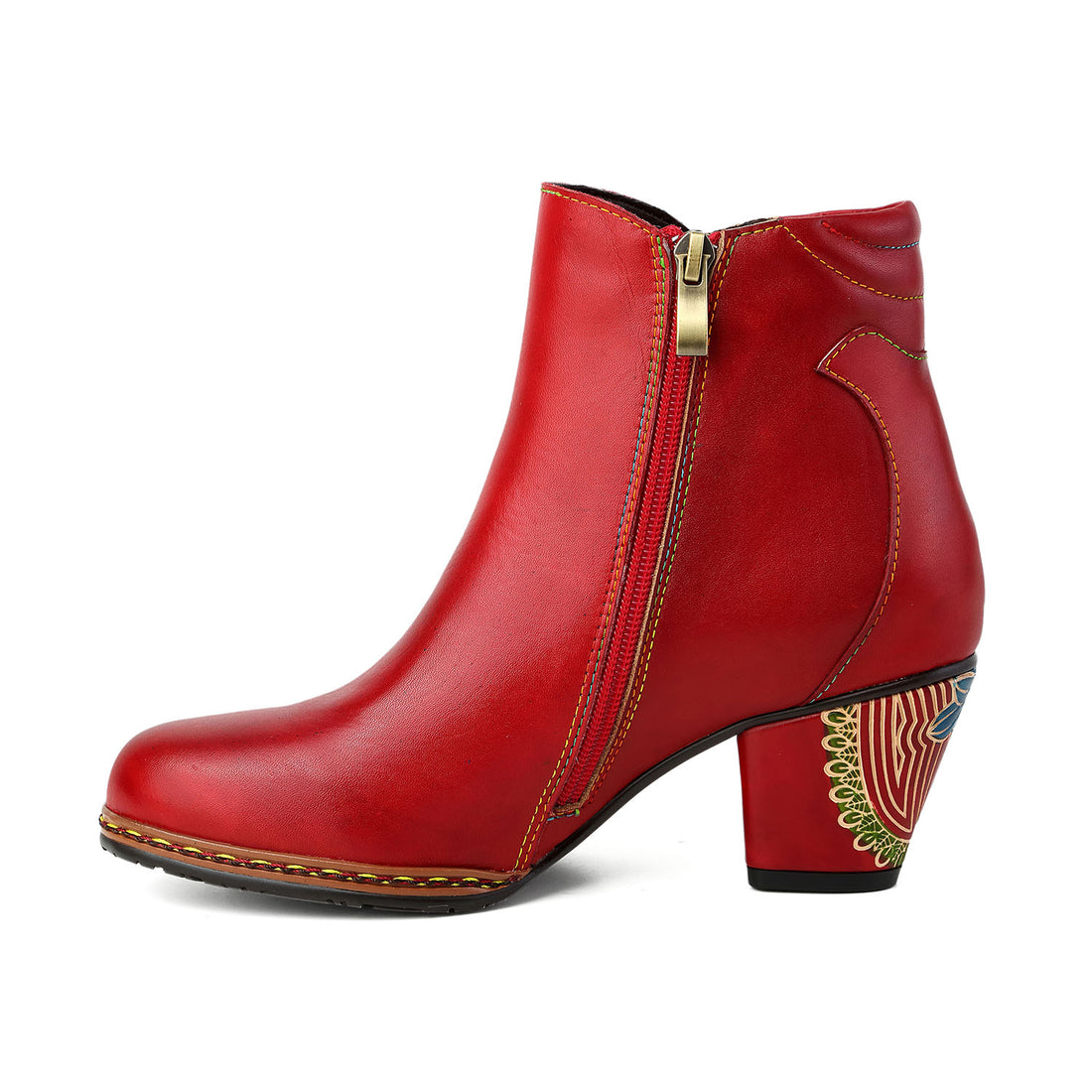 Blooming Elegance Handcrafted Ankle Boots